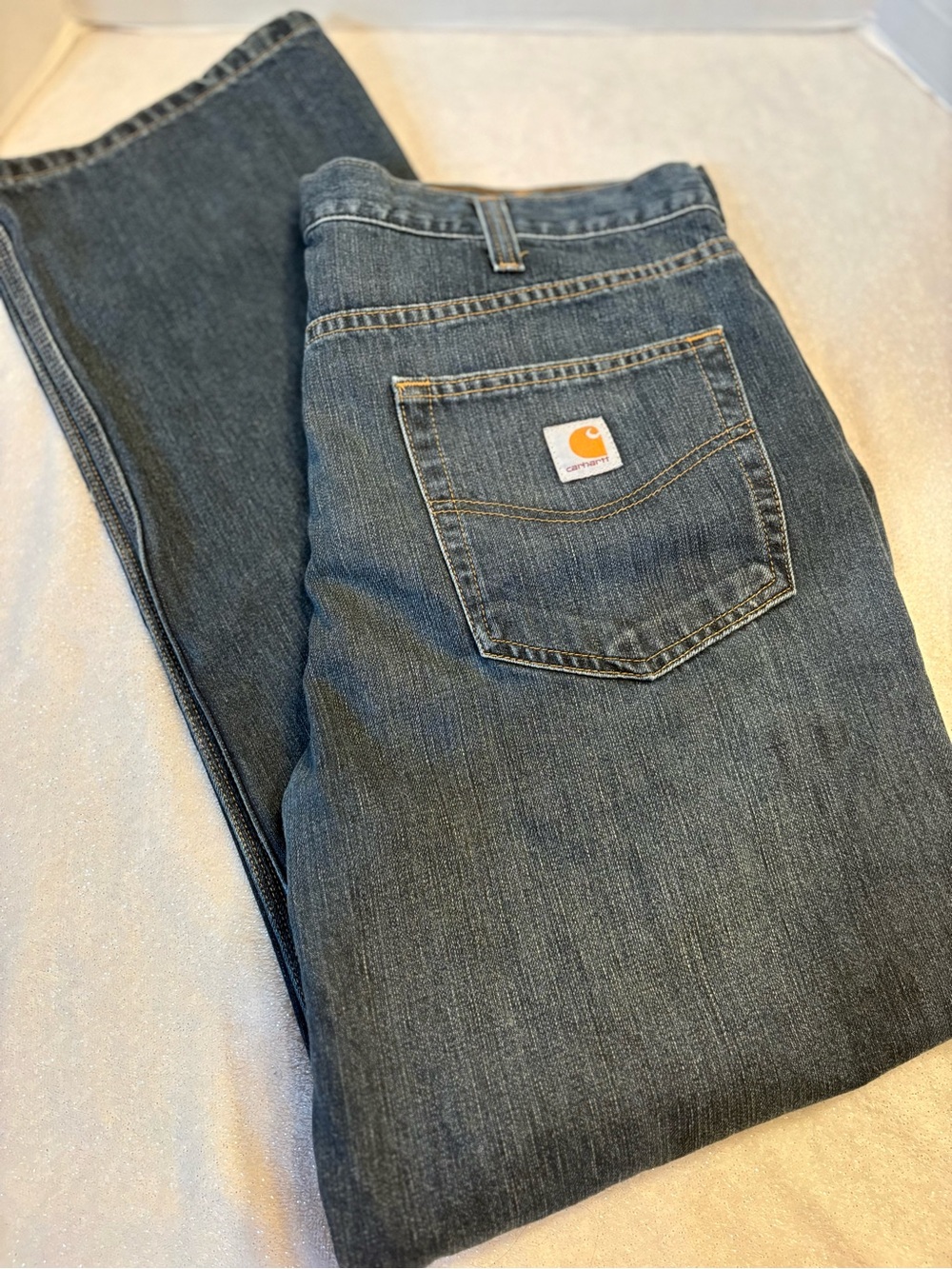Carhartt Men's Medium Blue Straight-Leg Denim Jeans